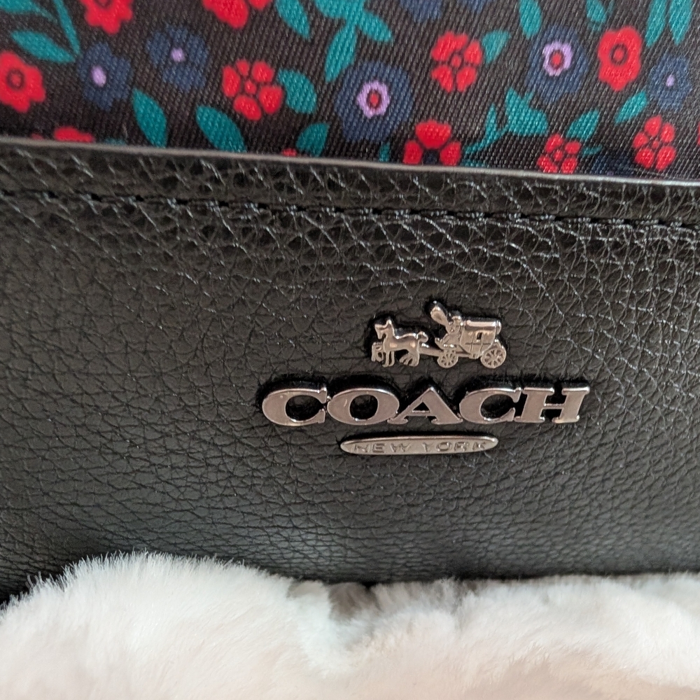 Coach Nylon & Leather Floral Satchel Crossbody Shoulder Bag EUC - Picture 4 of 14